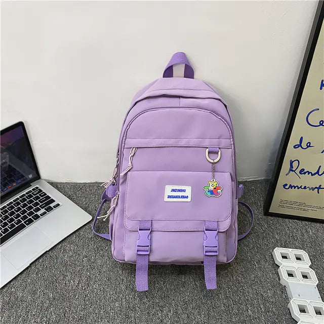 Trendy Waterproof Nylon Backpack for Girls and Students