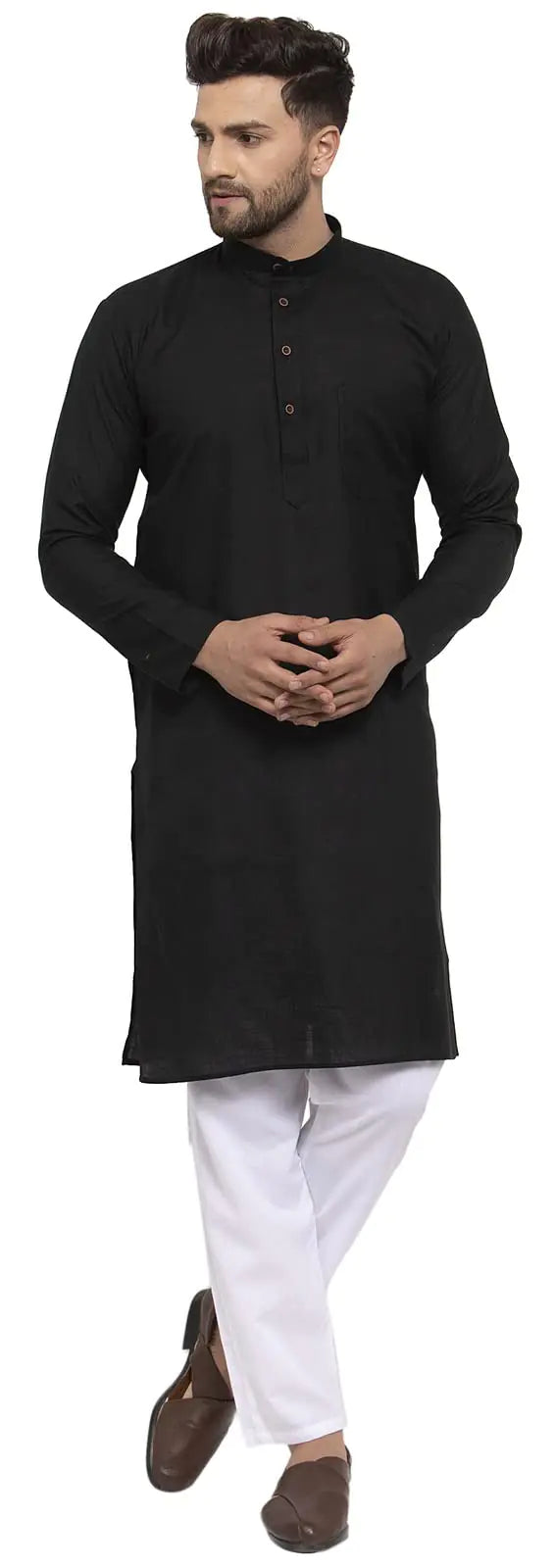 Kurta Pajama Ethnic Wear Indian Clothes Party Wear for Men (Black 3XL)
