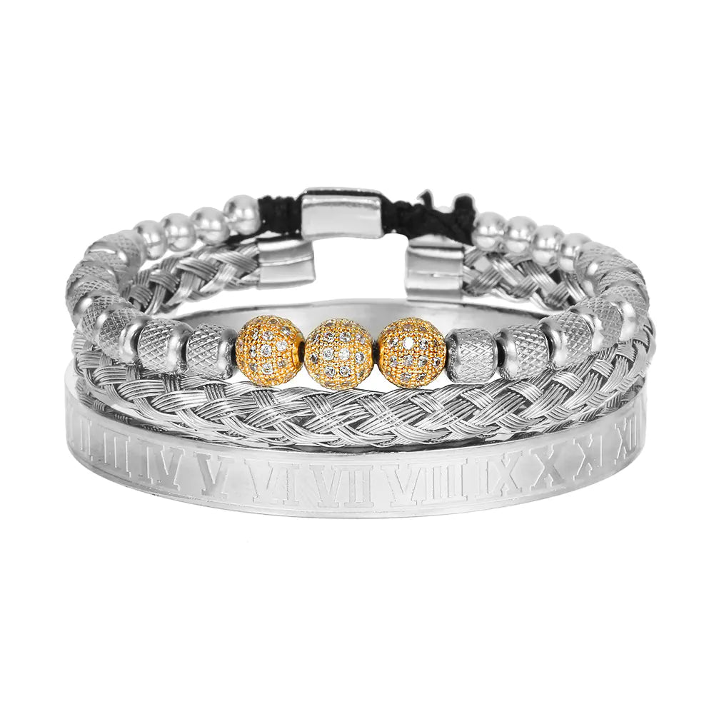 Men's Woven Bracelet with Pineapple Beads