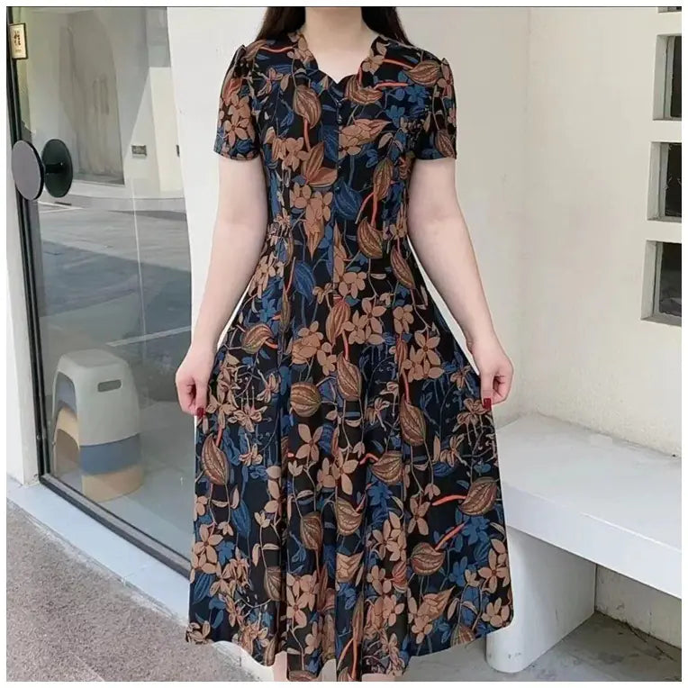 Short Sleeve V-Neck Dress for Moms (One Piece)