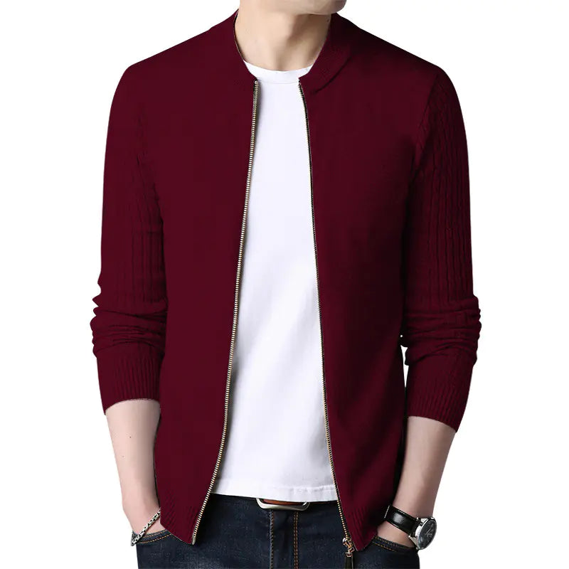 Men's Slim Fit Long Sleeve Knitted Cardigan Sweater
