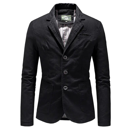 Men's Solid Color Single Breasted Jacket