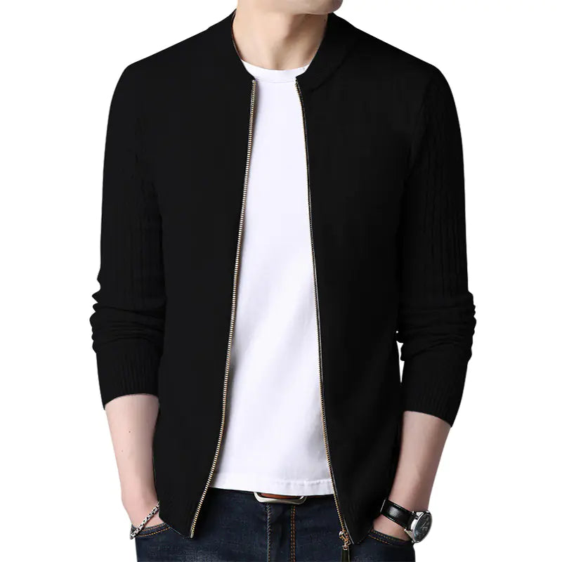 Men's Slim Fit Long Sleeve Knitted Cardigan Sweater