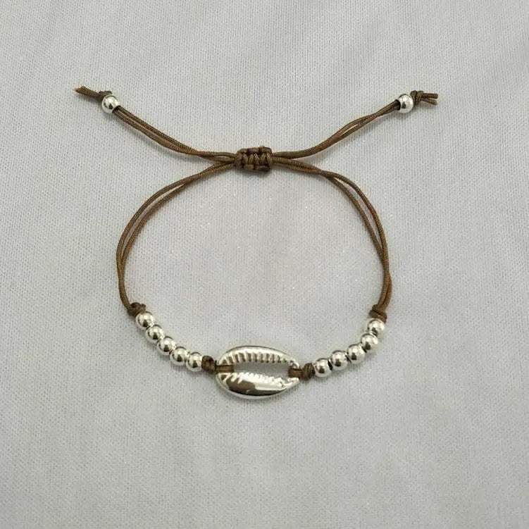 Woven Shell Bracelet with Holiday Round Beads