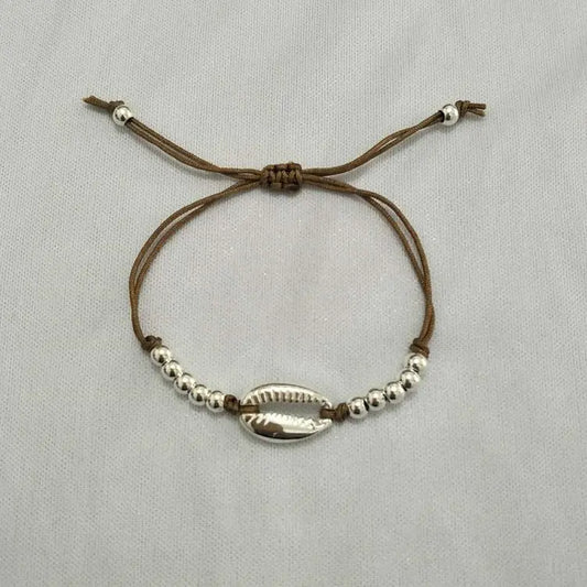 Woven Shell Bracelet with Holiday Round Beads