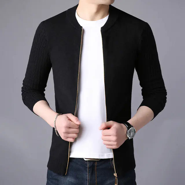 Men's Slim Fit Long Sleeve Knitted Cardigan Sweater