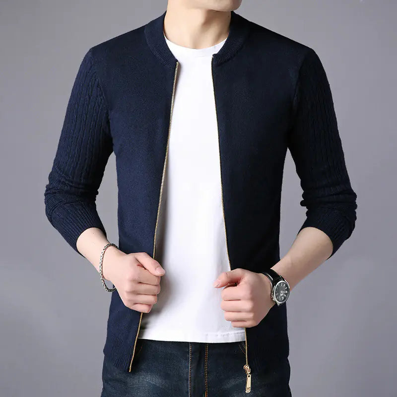 Men's Slim Fit Long Sleeve Knitted Cardigan Sweater