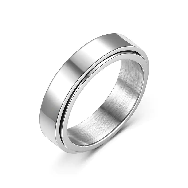 Rotating Titanium Steel Bracelet Ring for Women