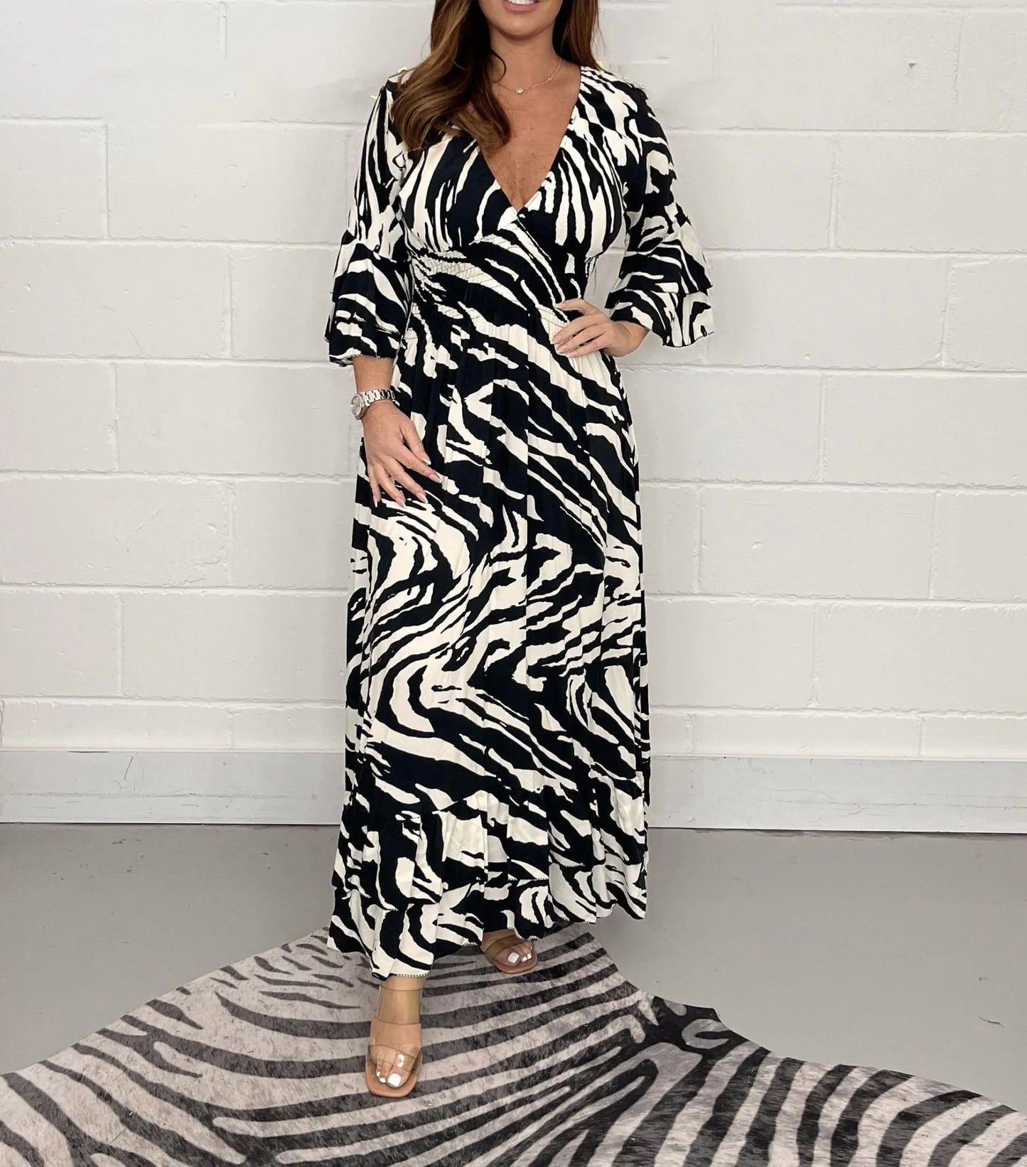 2023 Fall/Winter Women's Casual Printed Dress