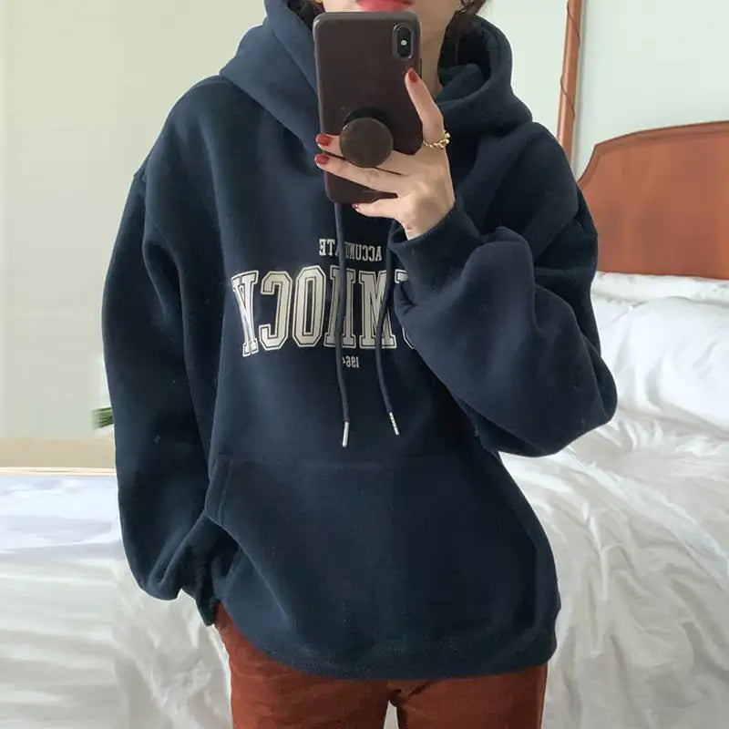 Women's Plus Fleece Hooded Pullover Sweater