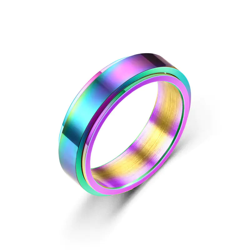 Rotating Titanium Steel Bracelet Ring for Women