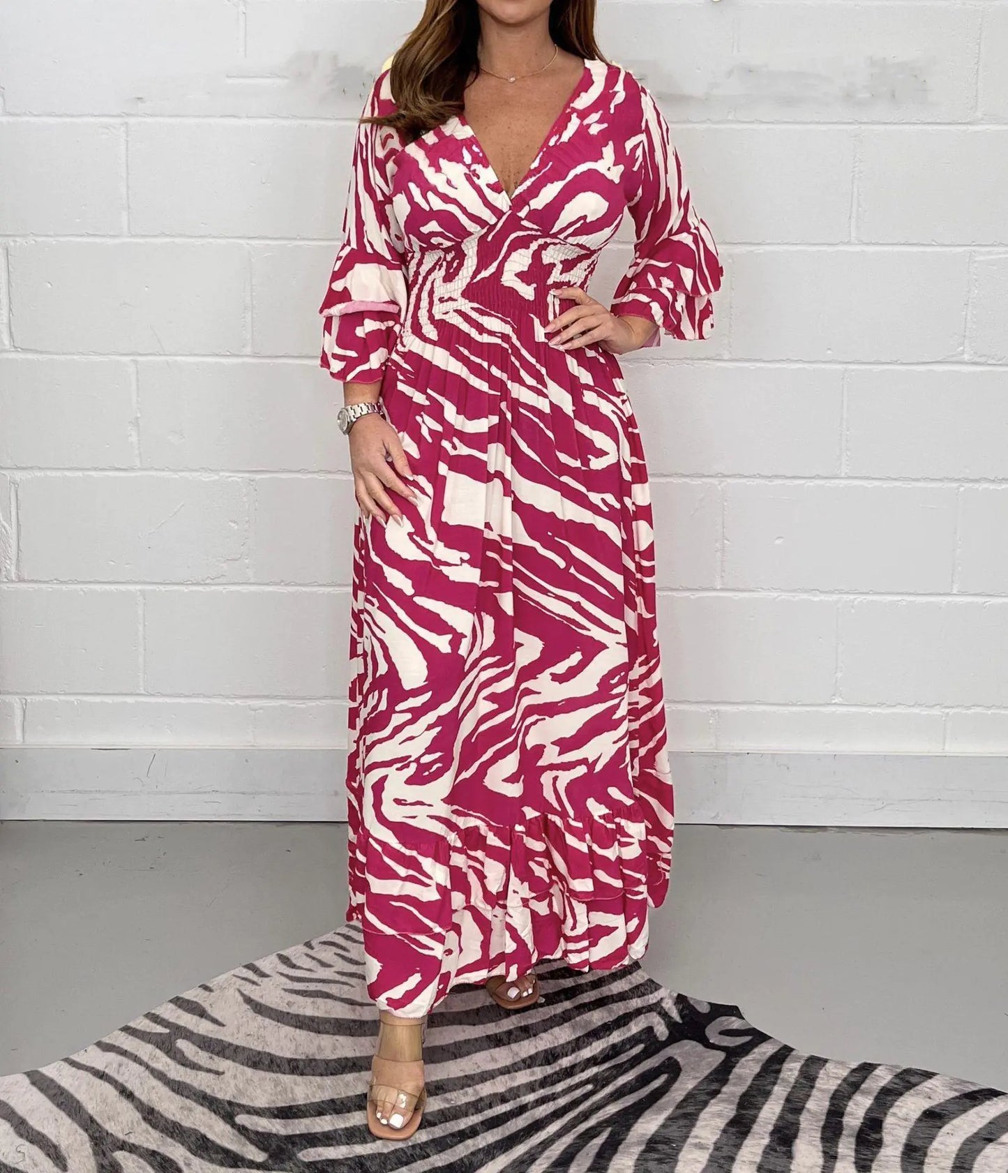 2023 Fall/Winter Women's Casual Printed Dress