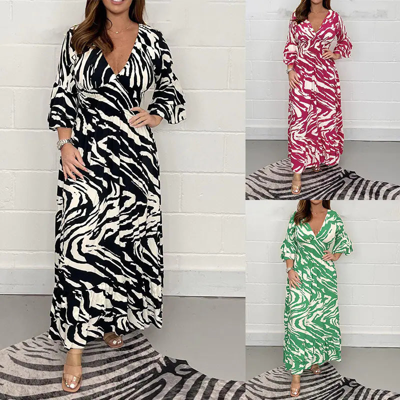 2023 Fall/Winter Women's Casual Printed Dress