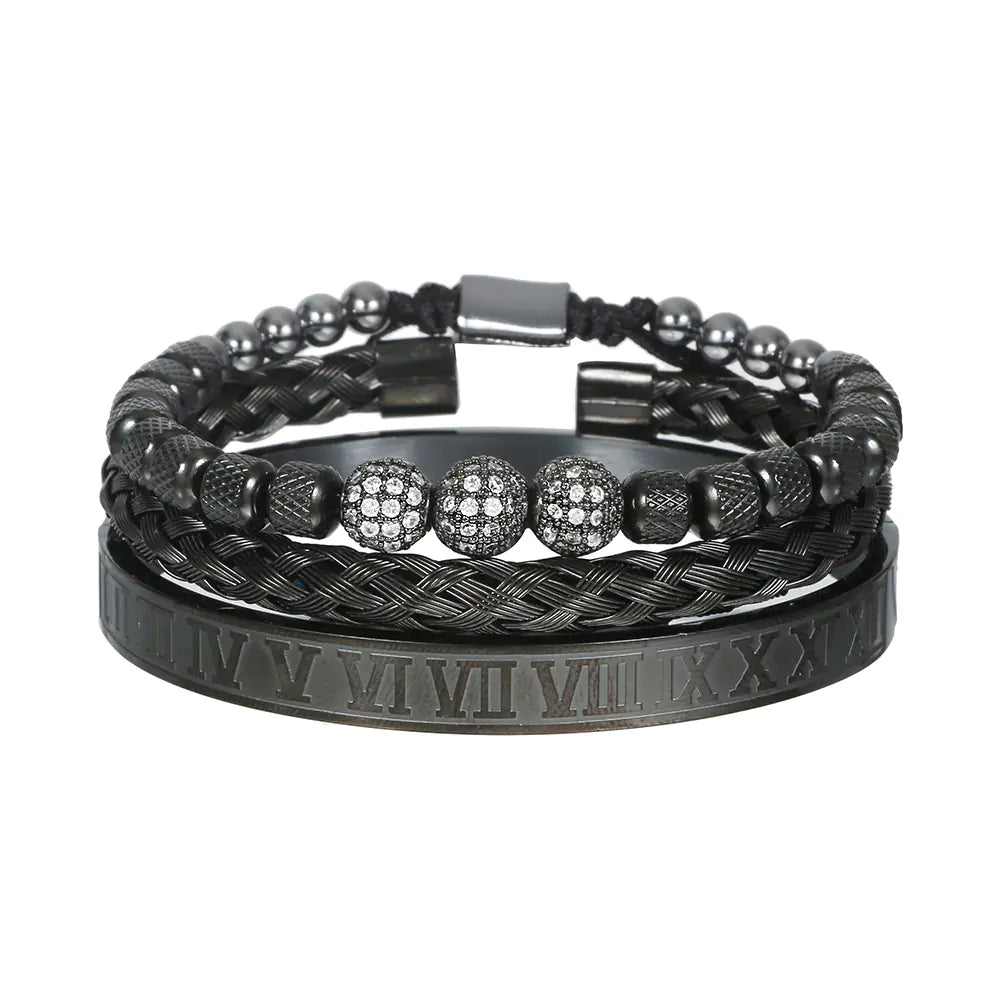 Men's Woven Bracelet with Pineapple Beads