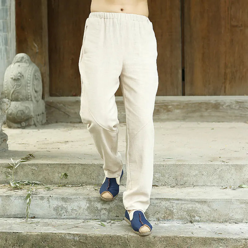 Men's Loose Thick Linen Ethnic Style Casual Pants