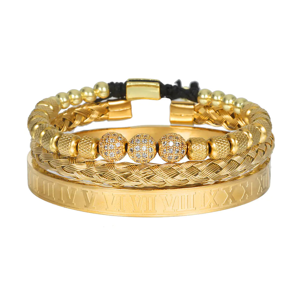 Men's Woven Bracelet with Pineapple Beads