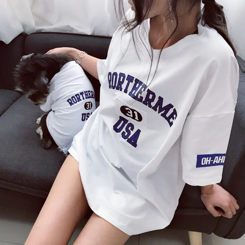 Pet Parent-Child Matching Thin Short Sleeve Shirts