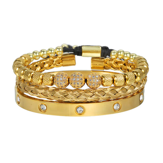 Men's Woven Bracelet with Pineapple Beads