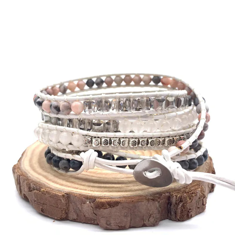 Handmade Turquoise Woven Leather Bracelet - Bohemian Style