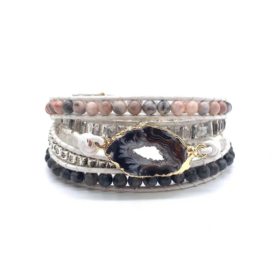 Handmade Turquoise Woven Leather Bracelet - Bohemian Style