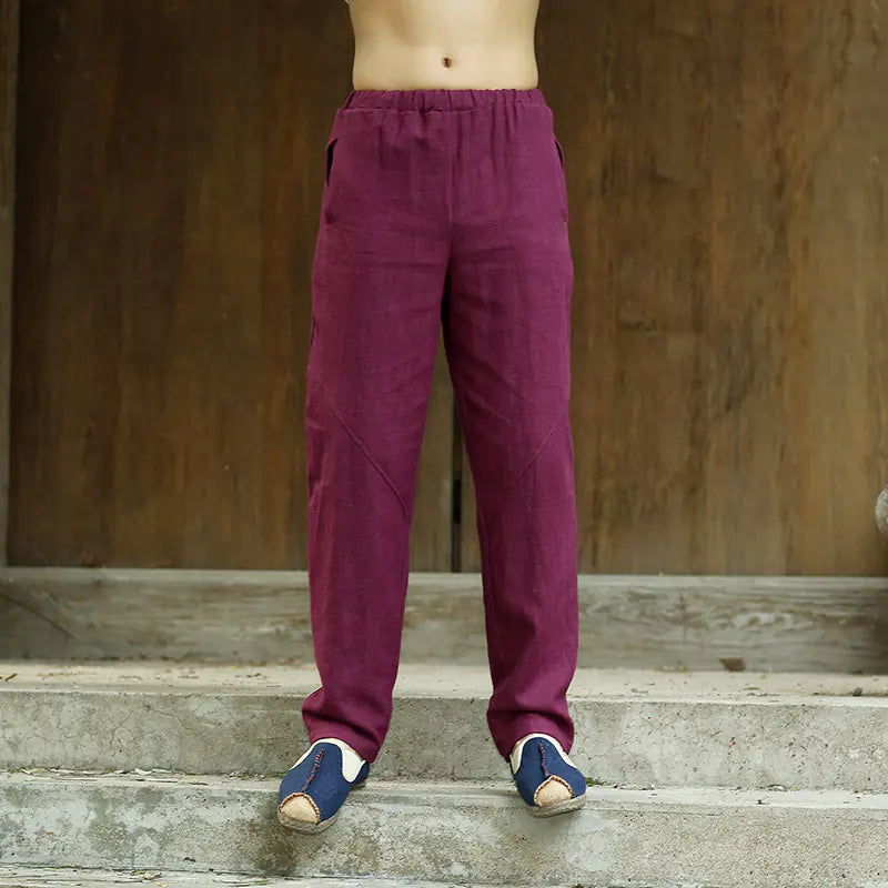Men's Loose Thick Linen Ethnic Style Casual Pants