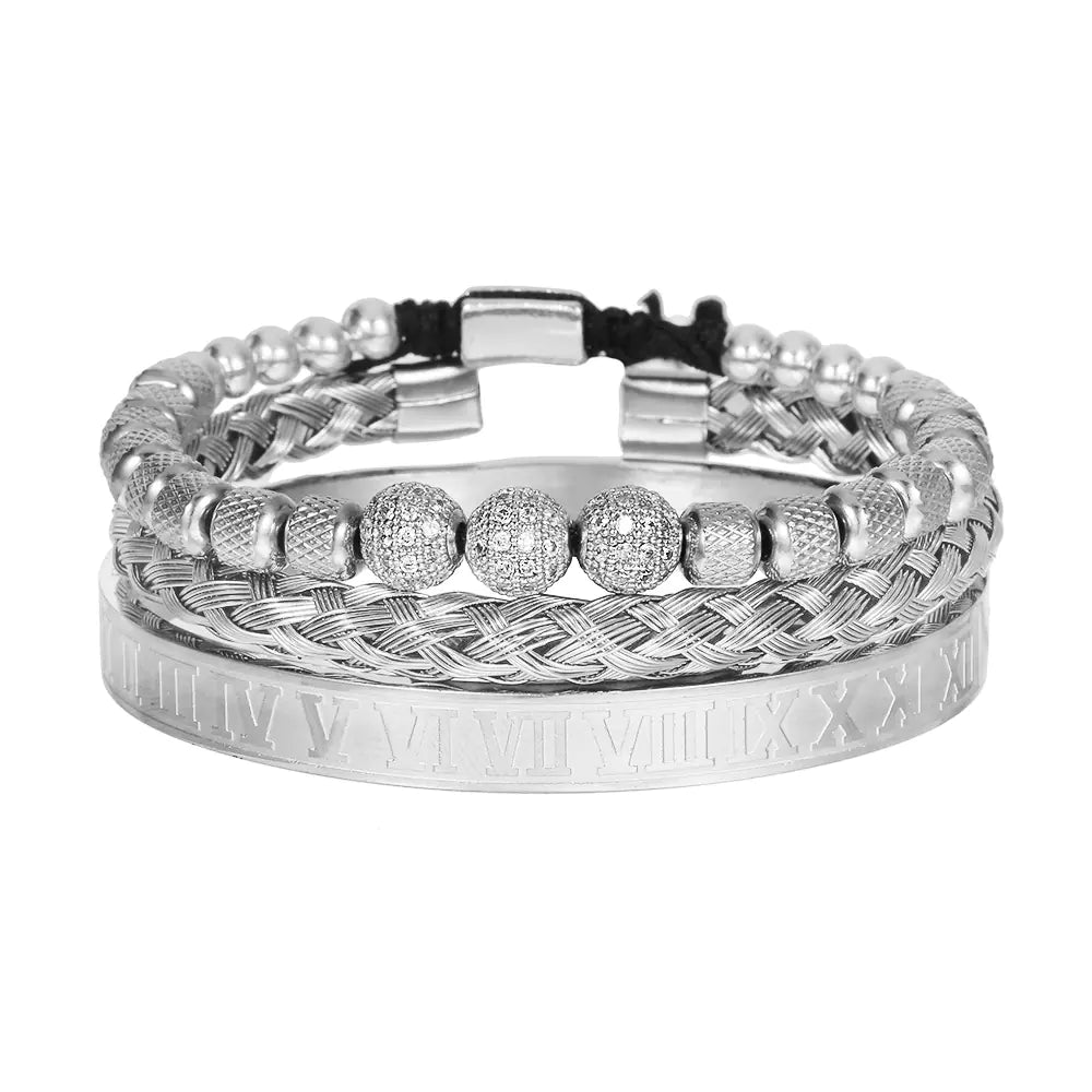 Men's Woven Bracelet with Pineapple Beads