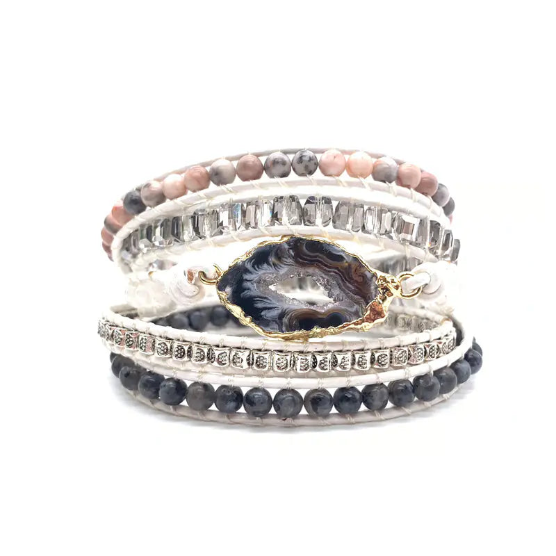 Handmade Turquoise Woven Leather Bracelet - Bohemian Style