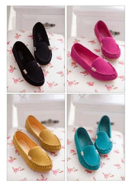 Soft Round Toe Casual Slip-On Flat Loafers Shoes