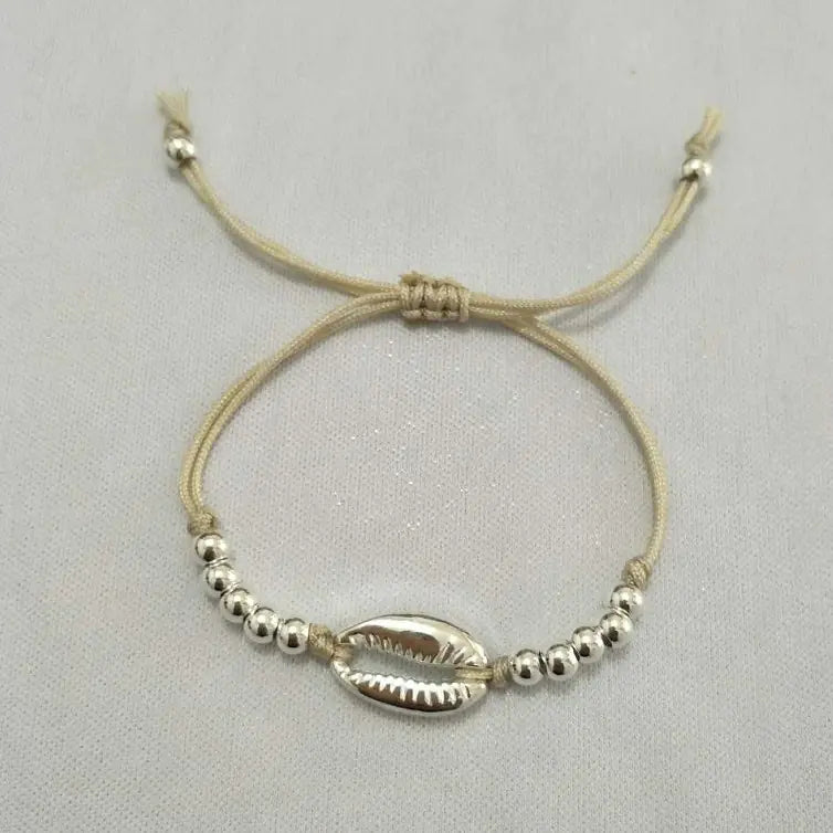 Woven Shell Bracelet with Holiday Round Beads