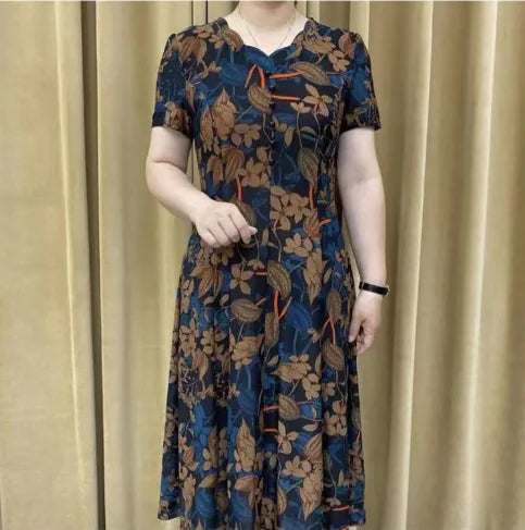 Short Sleeve V-Neck Dress for Moms (One Piece)