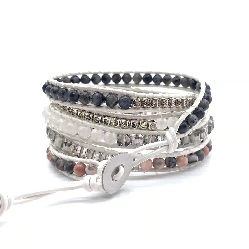 Handmade Turquoise Woven Leather Bracelet - Bohemian Style