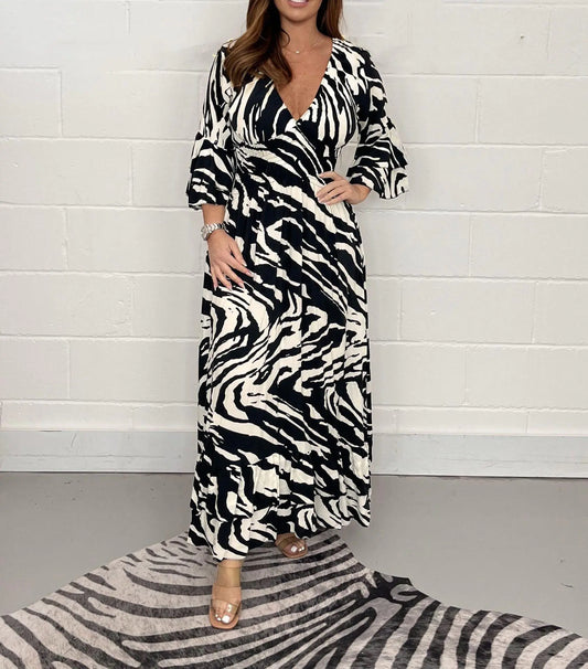 2023 Fall/Winter Women's Casual Printed Dress