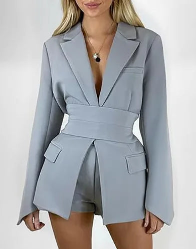 Women's Casual Solid Color Suit Jacket
