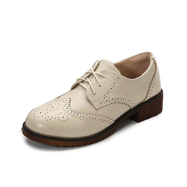 Genuine Leather Round Toe Casual Slip-On Women's Shoes