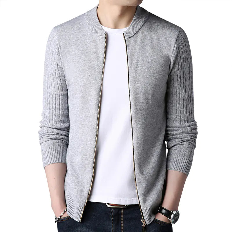 Men's Slim Fit Long Sleeve Knitted Cardigan Sweater