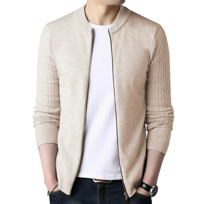 Men's Slim Fit Long Sleeve Knitted Cardigan Sweater