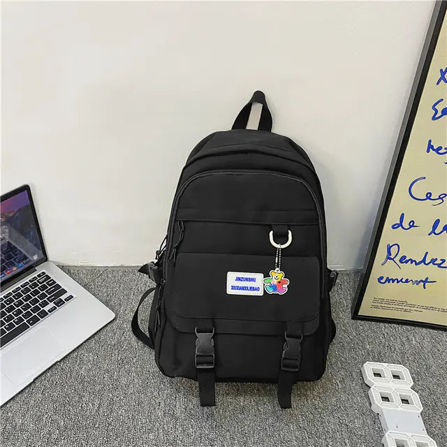 Trendy Waterproof Nylon Backpack for Girls and Students