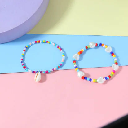 2PCS Bohemian Girls Bracelet & Anklet with Shell Beads