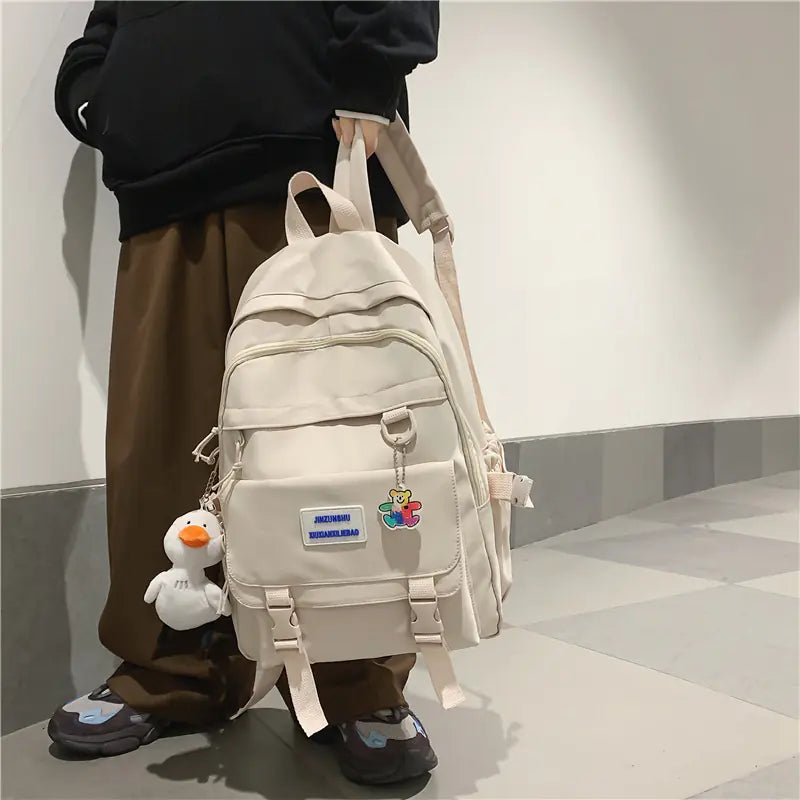 Trendy Waterproof Nylon Backpack for Girls and Students