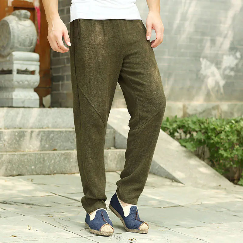 Men's Loose Thick Linen Ethnic Style Casual Pants